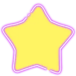 Neon Star - pentagram - PNG