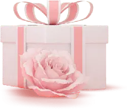 Pink Gift Box with Rose - gift - Lossless PNG