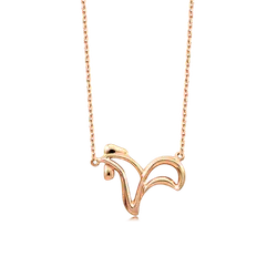Rose Gold Letter V Necklace - necklace - PNG