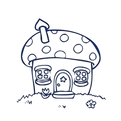 Mushroom House - night - High Resolution PNG
