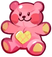 Pink Teddy Bear - heart shape - Transparent Background PNG