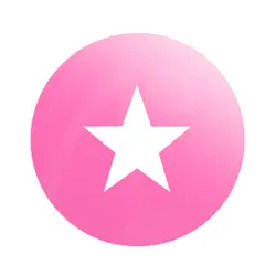 Pink Star Pattern - circle - PNG
