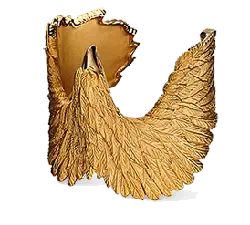 Golden Feather Decorative Item - gold - No Background PNG