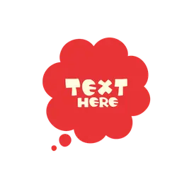 Text Bubble - red - Free PNG