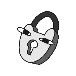 Cartoon Lock - eyes - PNG
