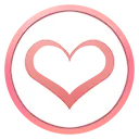 Heart Pattern - gray - circle - Transparent Background PNG
