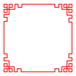 Red Border Pattern - line art - minimalist style - PNG Images