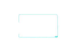 Blue Rectangle Frame - neon effect - Transparent Background PNG