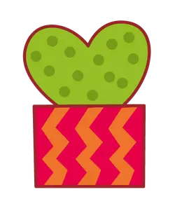 Heart-shaped Cactus - green - PNG