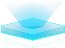 Blue Glowing Cube - minimalistic - High Resolution PNG
