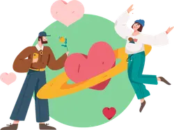 Man Giving Flowers and Woman Jumping - gift - No Watermark PNG