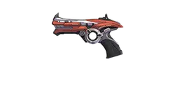 Futuristic Pistol - mechanical - red - Lossless PNG