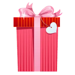 Pink Gift Box - heart tag - ribbon - High Resolution PNG