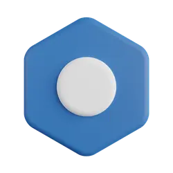 Blue Hexagon Button - design element - Free PNG