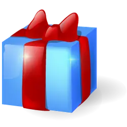 Gift Box - red ribbon - presentation - PNG