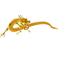Golden Dragon - mythical creature - Free PNG