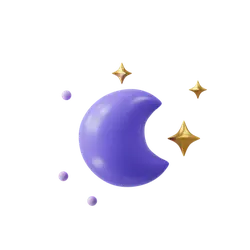 Purple Moon and Stars - Designer's Pick PNG