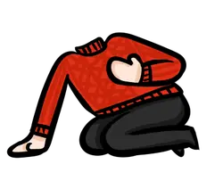Person Kneeling - red - Lossless PNG