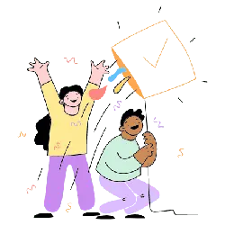 Two children flying a kite - celebration - Transparent Layer PNG