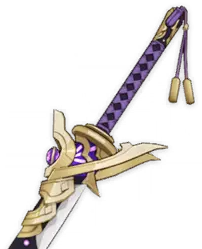 Purple Golden Long Sword - weapon - Transparent Background PNG