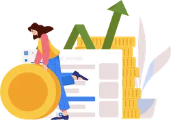 Girl Pushing Coins - growth - PNG Images