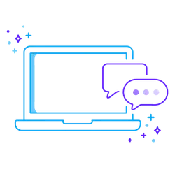 Laptop Chat Bubbles - interaction - High Resolution PNG