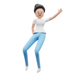 Jumping Cartoon Character - casual wear - Lossless PNG