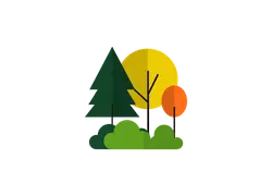 Forest Landscape - orange - PNG
