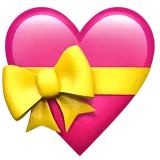 Heart with Ribbon Emoji - ribbon - High Resolution PNG