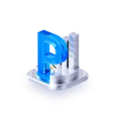 Blue P Letter Icon - logo - PNG