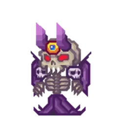 Purple Skeleton Warrior - pixel art - High Resolution PNG