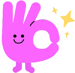 Pink OK Gesture Expression - stars - Free Download PNG