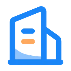 Blue Building Icon - icon - logo - Transparent Background PNG