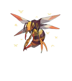 Bee - red - High Resolution PNG