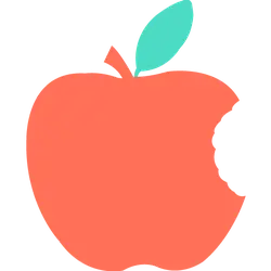 Bitten Apple - graphic design - Transparent Background PNG