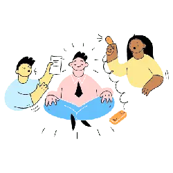 Three People Interaction - interaction - Transparent Background PNG