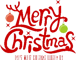 Merry Christmas Illustration - red - Free Download PNG