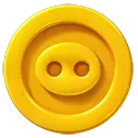 Yellow Button - circular - High Resolution PNG