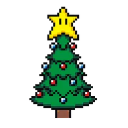 Pixel Christmas Tree - pixel art - Free Download PNG