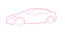 Pink Car Outline - outline - Free PNG