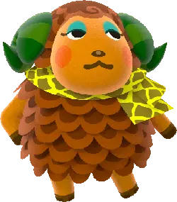 Little Sheep from Animal Crossing - green horns - Free Download PNG