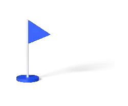 Blue Flag - sign - decoration - No Background PNG