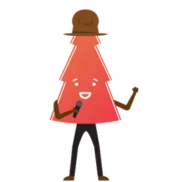 Red Christmas Tree with Hat - red - Transparent Layer PNG