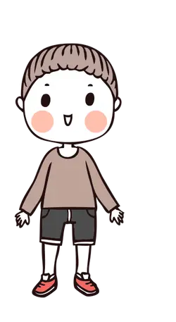 Boy in Shorts - sneakers - Transparent Layer PNG
