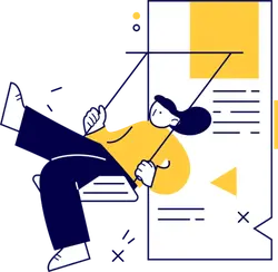 Person in Yellow Top and Blue Pants - simple - No Watermark PNG