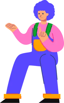 Purple Overalls Character - overalls - No Watermark PNG