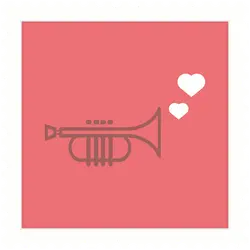 Trumpet Stamp - music - No Watermark PNG