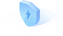Blue Shield - lightning - Transparent Background PNG