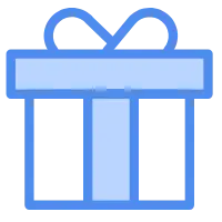 Gift Box - icon - blue - Free Download PNG