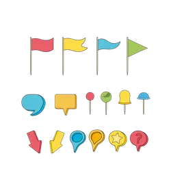 Flag、Speech Bubble、Pin、Arrow - icon - Lossless PNG